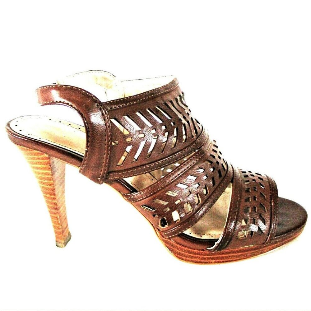 Adrienne Vittadini Brown Heels Sandals Women's 7 M